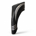 Black and silver car headcover on a white background