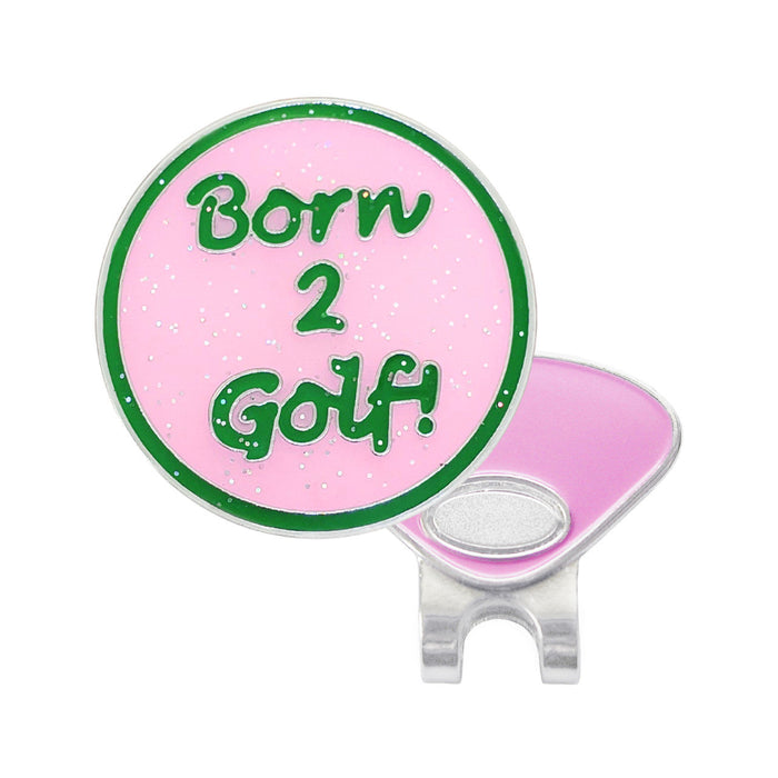Navika Glitzy Born 2 Golf Ball Marker with Hat Clip