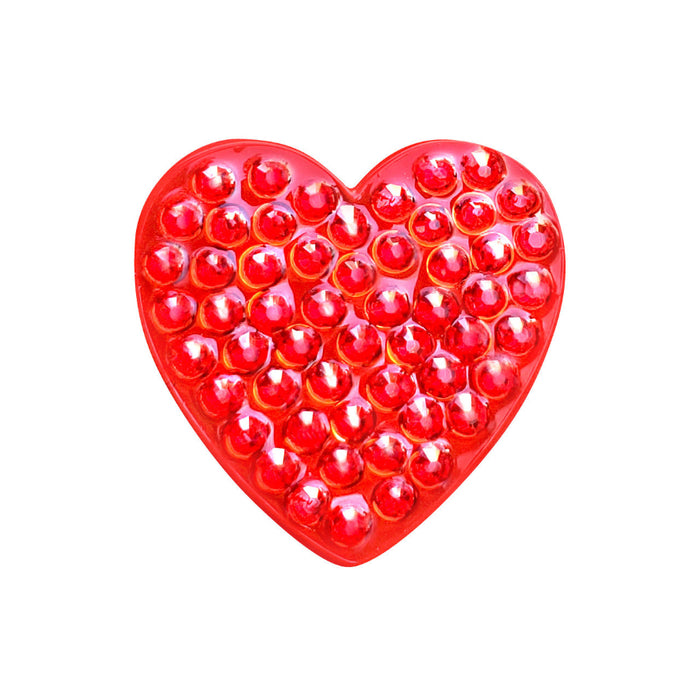 Navika Crystal Red Heart Ball Marker with Hat Clip