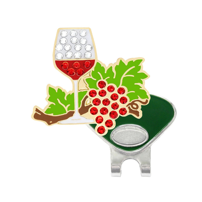 Navika Crystal Wine Anyone Ball Marker with Hat Clip