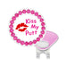 KISS MY PUTT BALL MARKER WITH PINK CRYSTALS WITH PINK/SILVER HAT CLIP