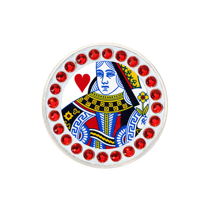 Navika Crystal Queen of Hearts Ball Marker with Hat Clip