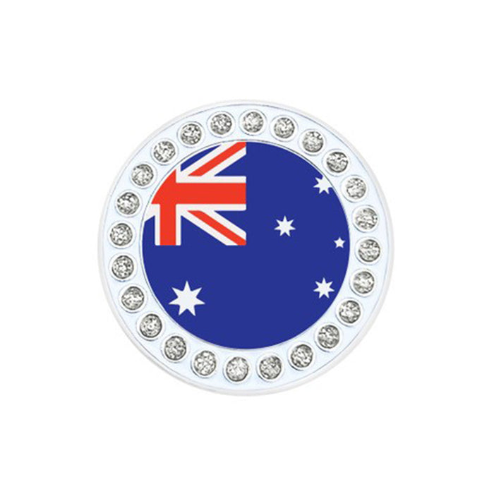 Navika Glitzy Australia Flag Ball Marker with Hat Clip