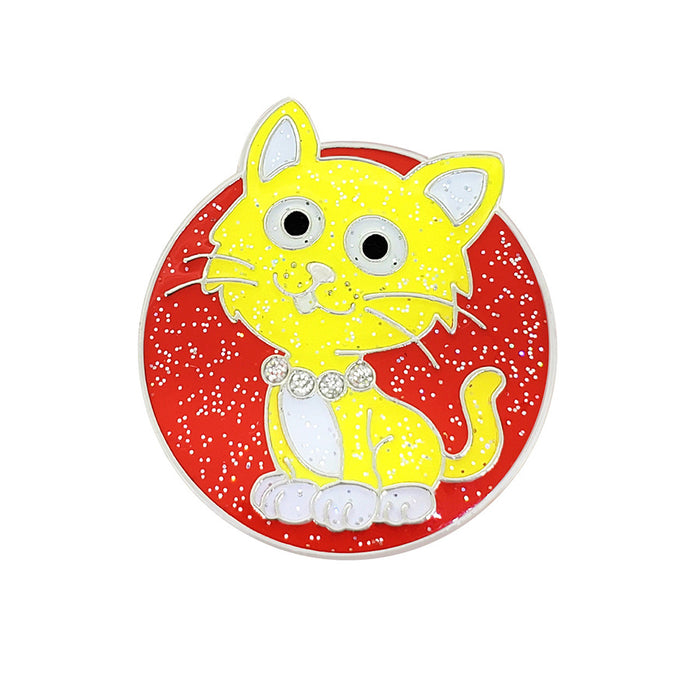 Navika Glitzy Fluffy Kitty Ball Marker with Hat Clip
