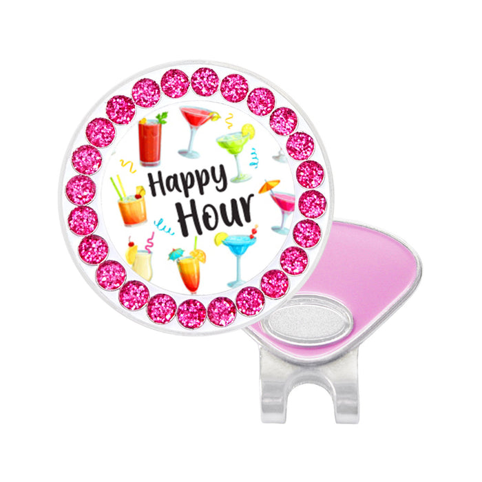 Navika Glitzy Happy Hour Ball Marker with Hat Clip