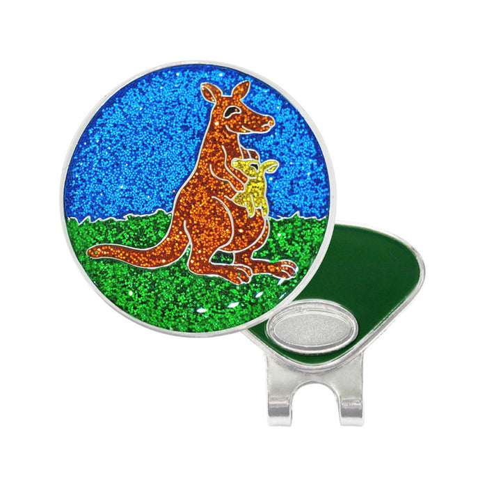 Navika Glitzy Kangaroo Ball Marker with Hat Clip