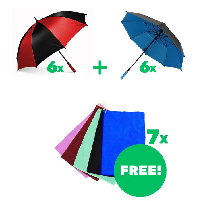 Umbrella Special #1 - Buy 12x umbrellas, get 7x Free Towels