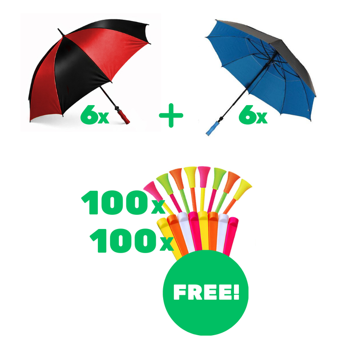 Umbrella Special #2 - Buy 12x umbrellas, get 200x Free Tees