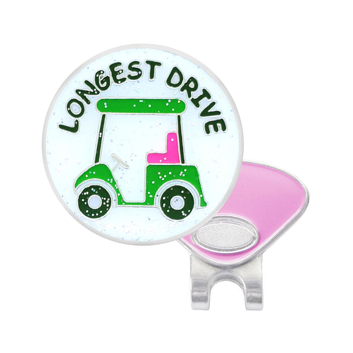 Navika Glitzy Longest Drive Ball Marker with Hat Clip