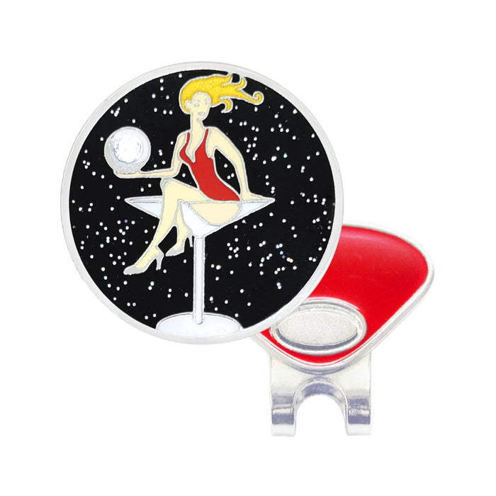 Navika Glitzy Golfaholic Ball Marker with Hat Clip