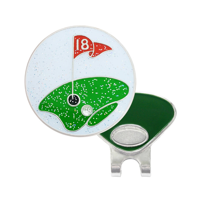 Navika Glitzy The Green Ball Marker with Hat Clip
