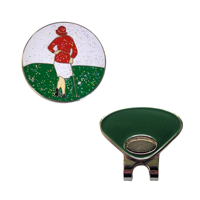 Navika Glitzy Vintage Lady Ball Marker with Hat Clip