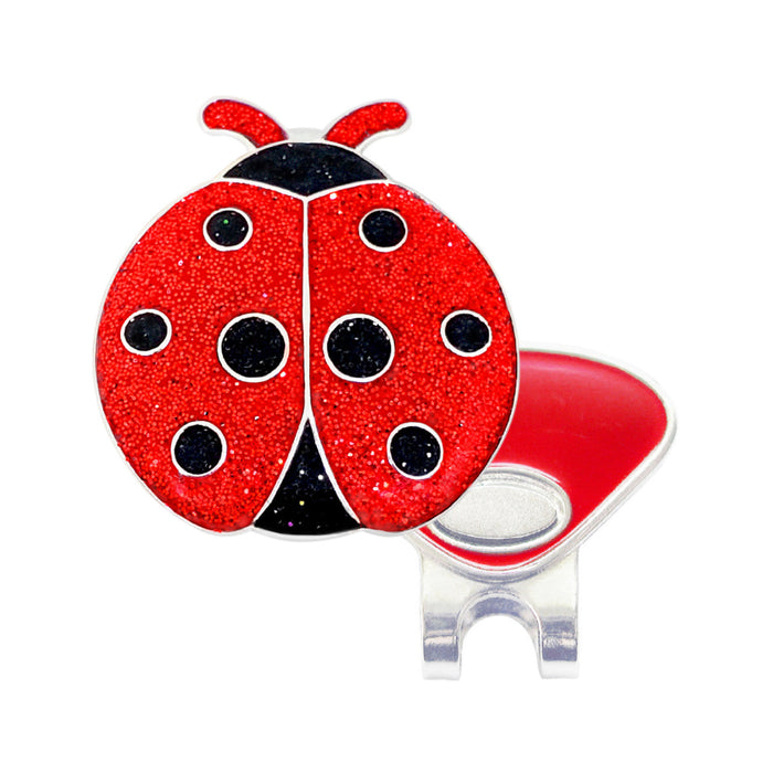 Navika Glitzy Ladybug Ball Marker with Hat Clip