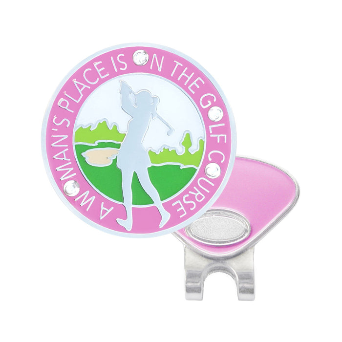 Navika Glitzy A Woman's Place Ball Marker with Hat Clip
