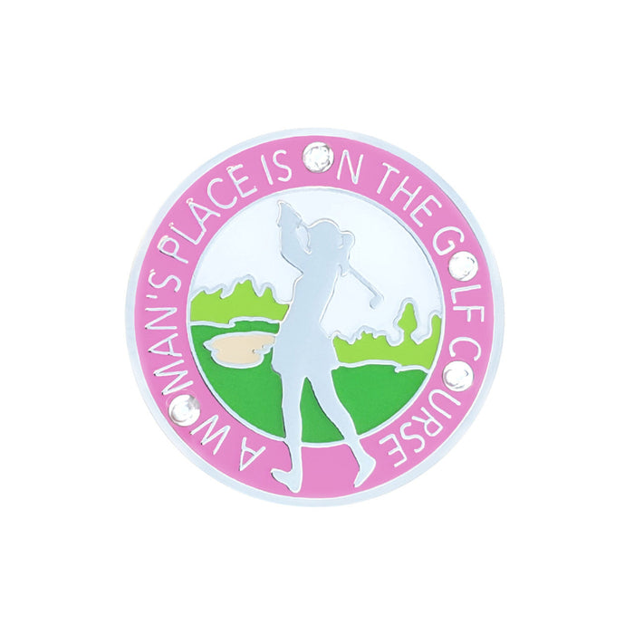 Navika Glitzy A Woman's Place Ball Marker with Hat Clip