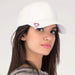 Pink ball marker with Hole in one in martini glass includes hat clip